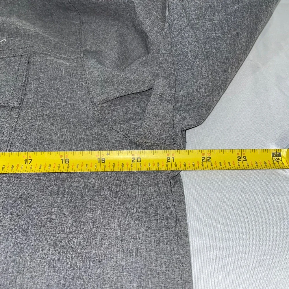 Eddie Bauer Travex Mens Gray Hooded Full Zip‎ Stretch Travel Jacket Large